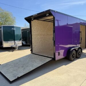 2026 7x16 V-Nose Enclosed Cargo Trailer | Blackout Package + Aluminum Wheels