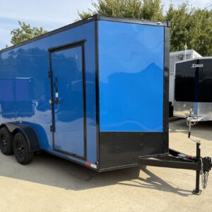2025 Used 7x14 TA V-Nose Enclosed Cargo Trailer | Blackout Package + Tandem Axles