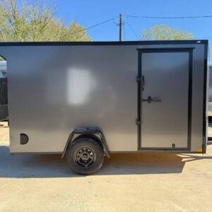 2025 Used 7x14 TA V-Nose Enclosed Cargo Trailer | Blackout Package + Tandem Axles