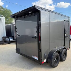 2025 7x10 TA V-Nose Enclosed Cargo Trailer | Blackout Package + Tandem Axles