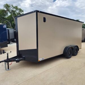 2026 7x16 V-Nose Enclosed Cargo Trailer | Blackout Package + Electric Brakes